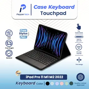Case Keyboard untuk Apple Ipad Pro 11 Inch M1 M2 2022 2021 Wireless Flip Standing Bookcover Softcase Tablet Bluetooth