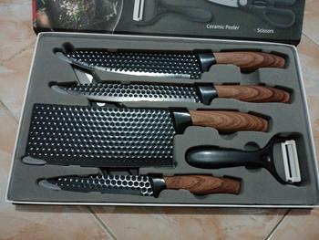 Product Review of Pisau Dapur Black Diamond Knives Set 6 in 1 / Knife Set Diamond Anti Karat / Pisau Dapur Multifungsi Anti Lengket Stainless Steel / Kitchenware from B**a R**u 3