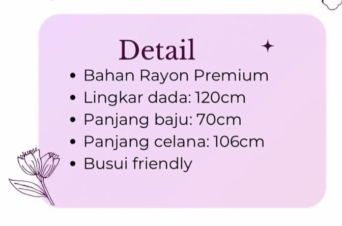 FELICIS SET BY FANESSA HOME DRESS Wanita Setelan  Panjang Katun