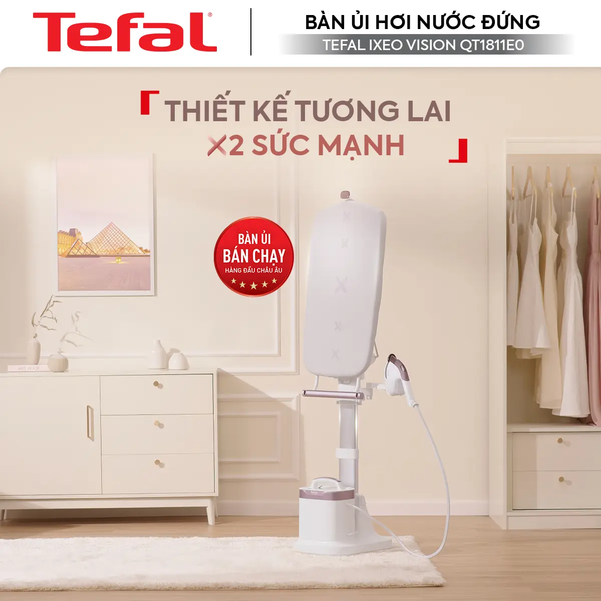 Bàn ủi hơi nước đứng Tefal IXEO Vision QT1811E0 | BigBuy360 - bigbuy360.vn Bàn ủi hơi nước đứng Tefal IXEO Vision QT1811E0 | BigBuy360 - bigbuy360.vn