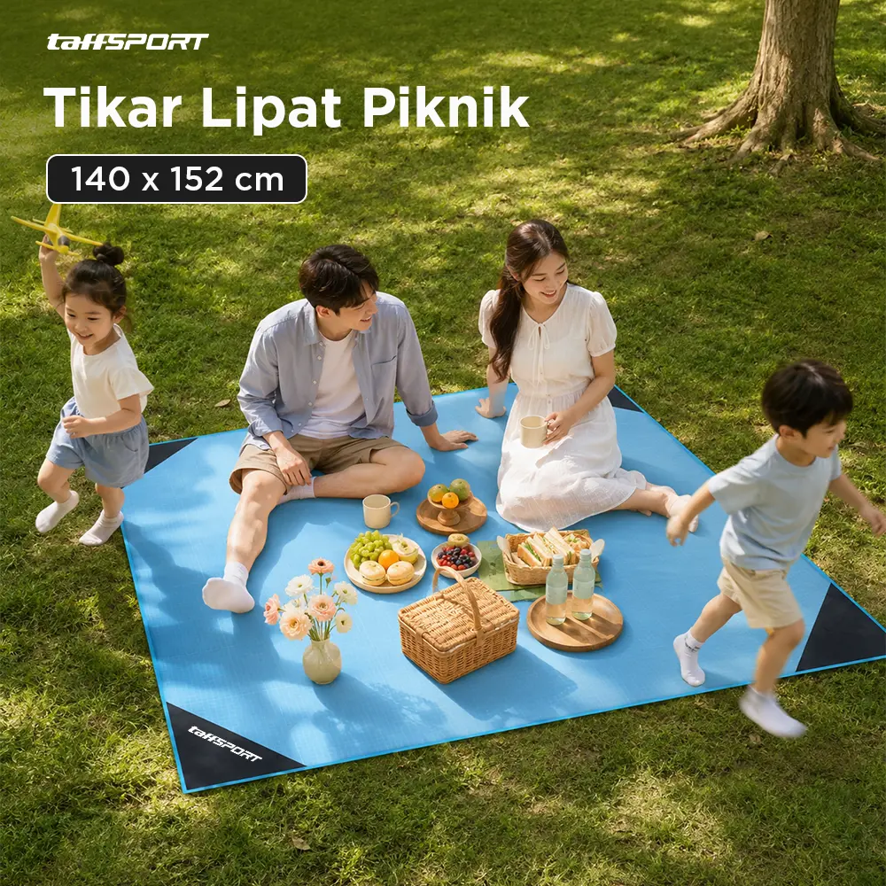 TaffSPORT Tikar Lipat Matras Camping Piknik Waterproof Mat 1.4x1.52M - FS-007