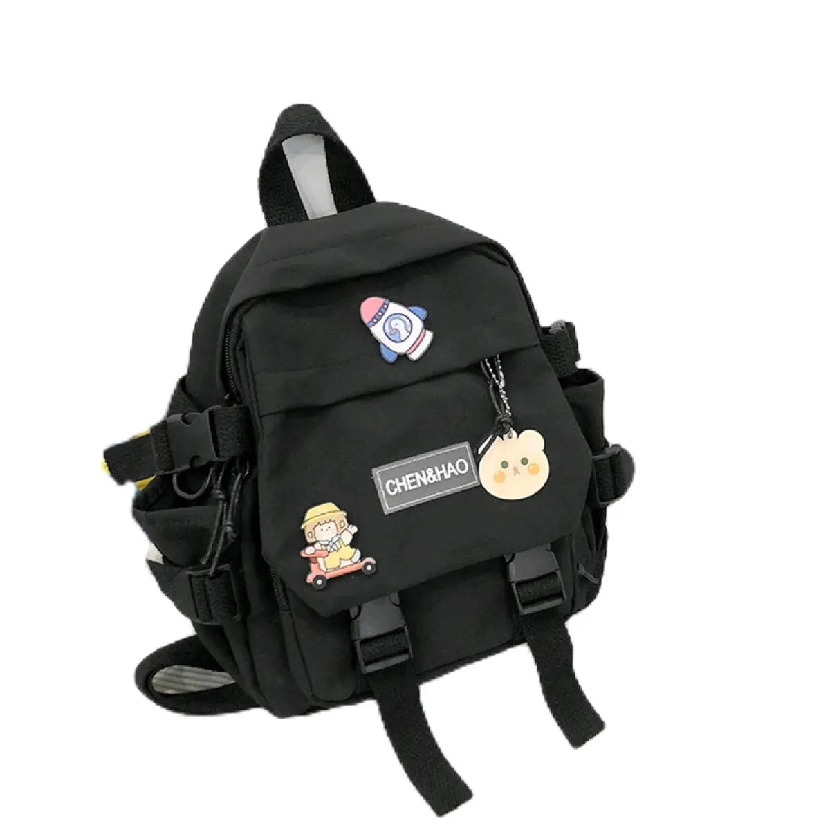 Ransel Wanita TAsMini Korean Style Mini Cute Polos Backpack Kanvas Sekolah Multifungsi - Pilihan Warna Merah, Abu-abu, Orangemud, dan Birumud