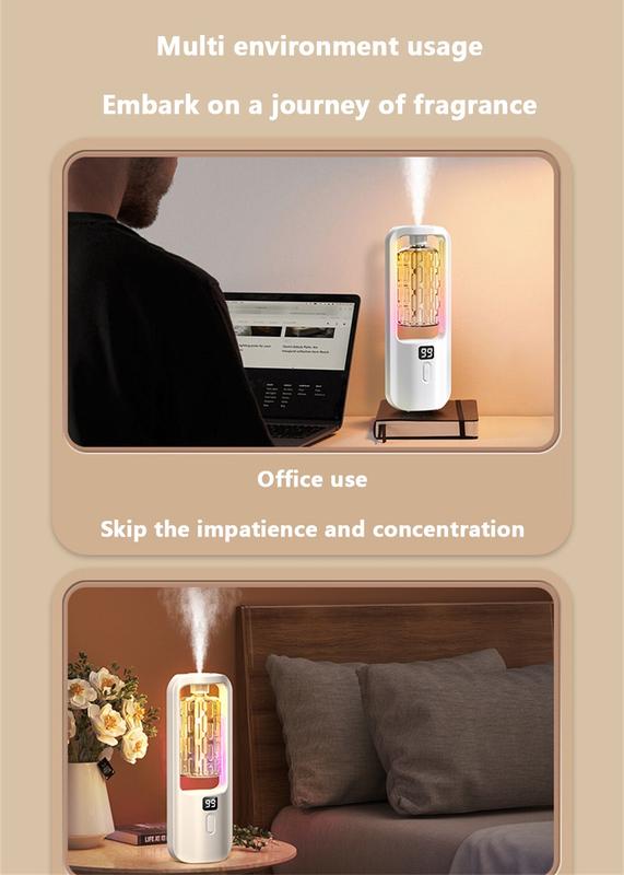 Product Introduction of Power Gear Digital Display Wireless Automatic Ultrasonic Essential Oil Aromatherapy Diffuser Essential Oil Atomization Dispenser Air Fresh For Bathroom Toilet Hotel Aroma Diffuser 75