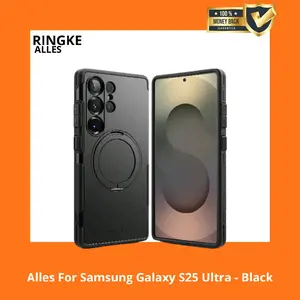 Ringke Alles Case Untuk Samsung Galaxy S25 Ultra - Black Built-in Magnetic Ring - Support Magsafe Original