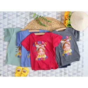 Combo 10, Combo 5  áo thun bé gái, hình bé gái dễ thương ,thun cotton mong mát, cho bé 6-30kg.ALBB21