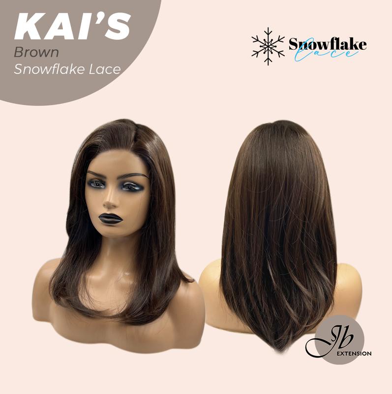 JBEXTENSION【UK】18 Inches Mix Blonde Pre-Cut Snowflake Lace Frontlace Glueless Wig KAI'S【PERMATEASE】 5