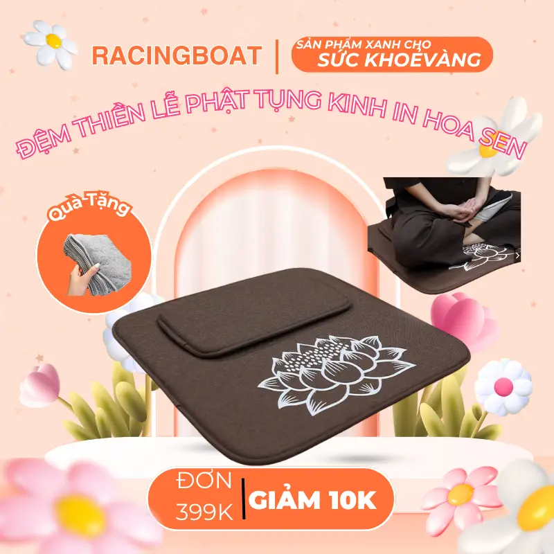 Tặng Vận Chuyển-ĐỆM NGỒI THIỀN, BỒ ĐOÀN TỌA CỤ, ĐỆM NGỒI TỤNG KINH LỄ PHẬT CHẤT LIỆU MÚT ĐÀN HỒI