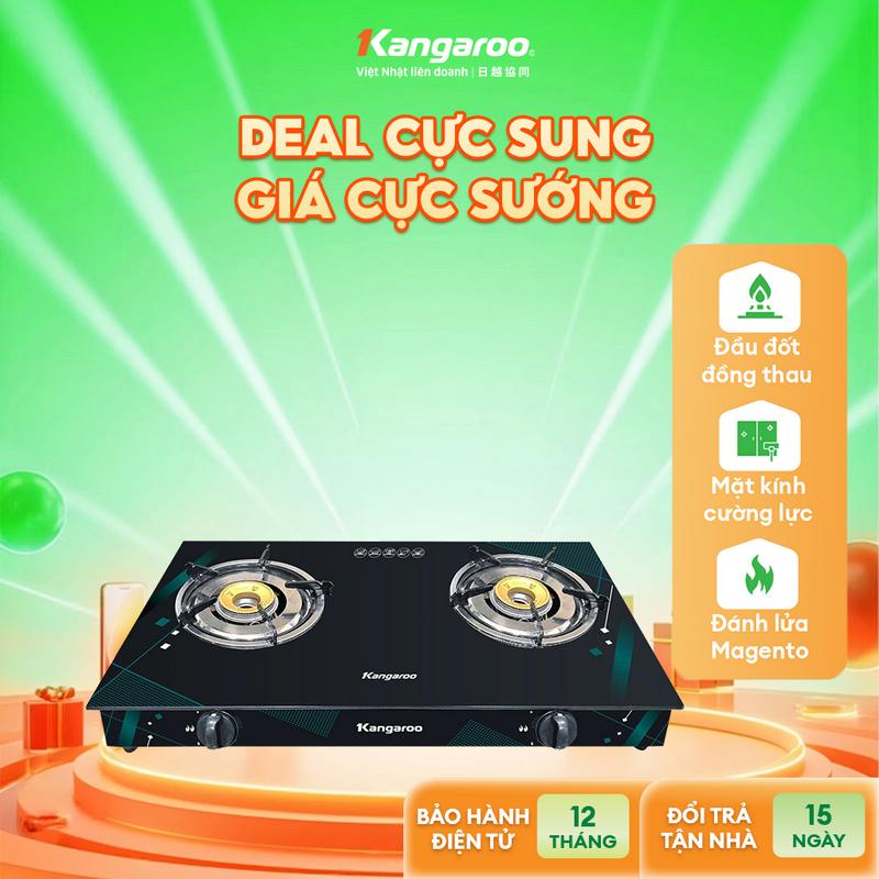 [ L ] [DEAL SIÊU SỐC ] Bếp ga dương mặt kính Kangaroo KGGS69G2E đầu đốt ĐỒNG tiết kiệm Gas, kiềng bếp tháo rời dễ dàng.