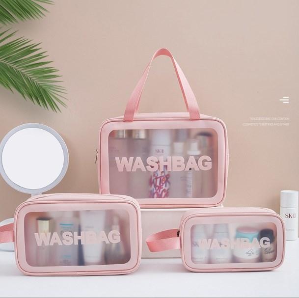 Penyimpanan Kosmetik Transparan WASHBAG Waterproof High Quality - Travel Organizer Bag 1