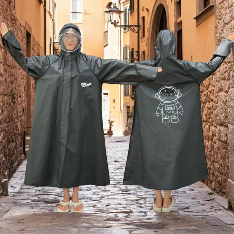  Áo mưa 1 ngườ gấu thời trang trong suốt dây kéo trùm toàn thân người lớn Cao Su áo mưa dây kéo 1m2 hồng bền 