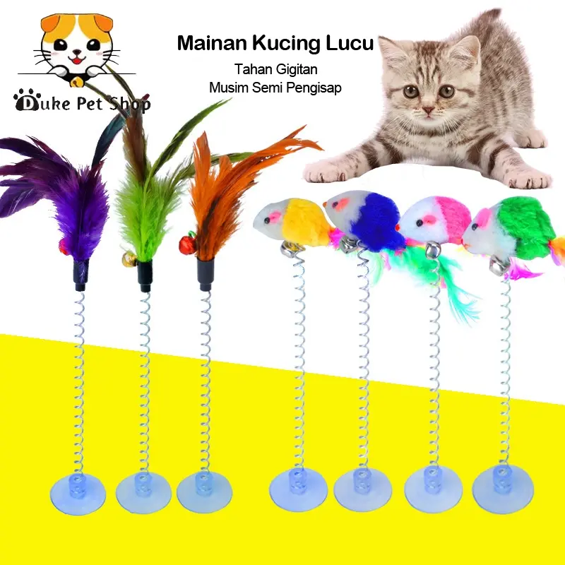 Mainan Kucing 2 gaya Spring Rat Cat Toys Cat Toy Kitten Toys Tongkat kucing Mainan