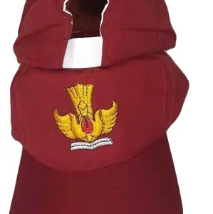 Topi Anak Sekolah SD dengan Logo Khas Warna Marun/Merah Putih Seragam
