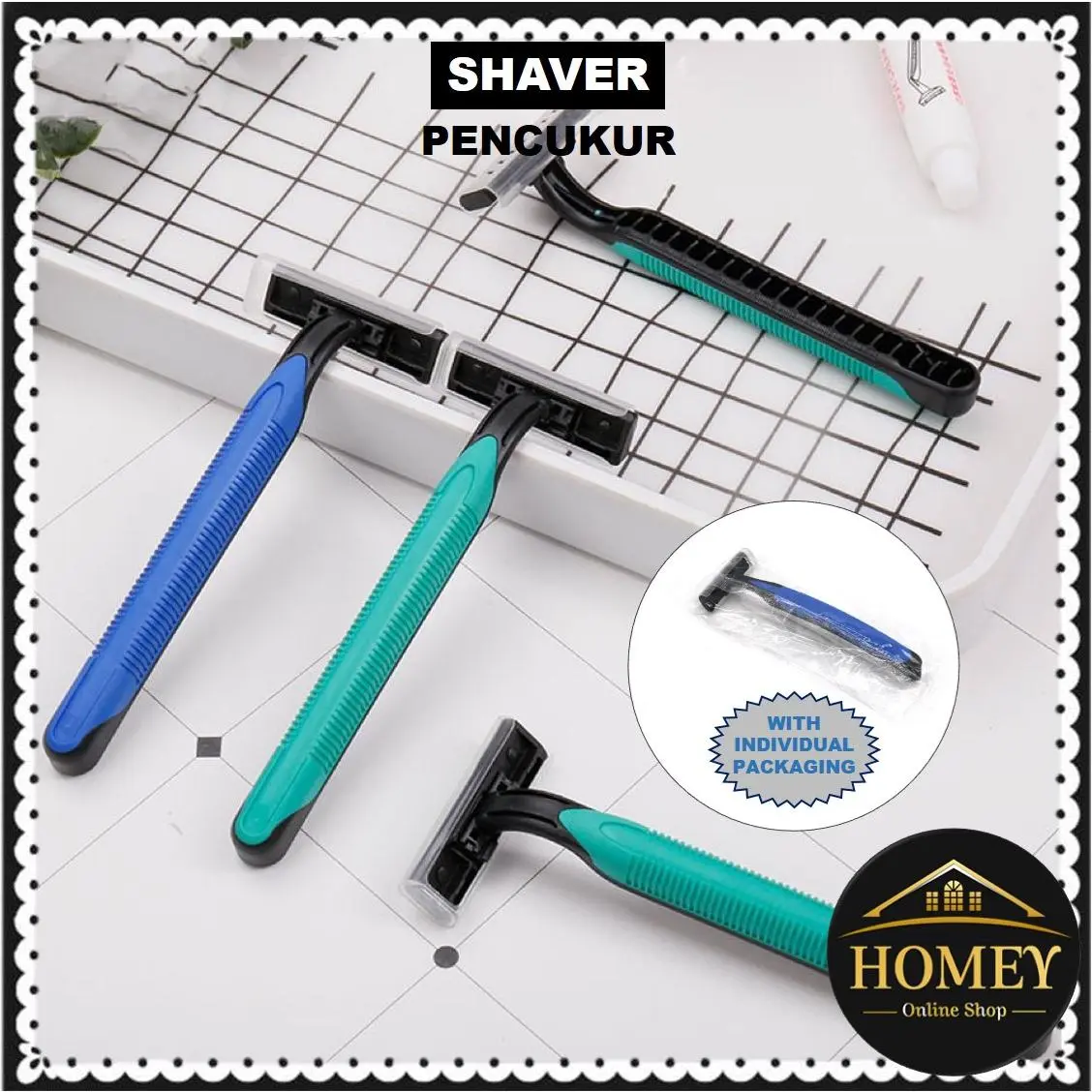 Shavers Twin Blade Pisau Cukur Pencukur Wanita Pencukur Lelaki Shaver Pencukur Bulu Misai Disposable Manual Razor