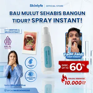 Skinlyfe Spray Penghilang Bau Mulut Mouth Spray Pengharum Mulut Oral Spray Penyegar Nafas Bau Pencerah Gigi Kuning Sugar Free BPOM (A4) Gusi Menthol