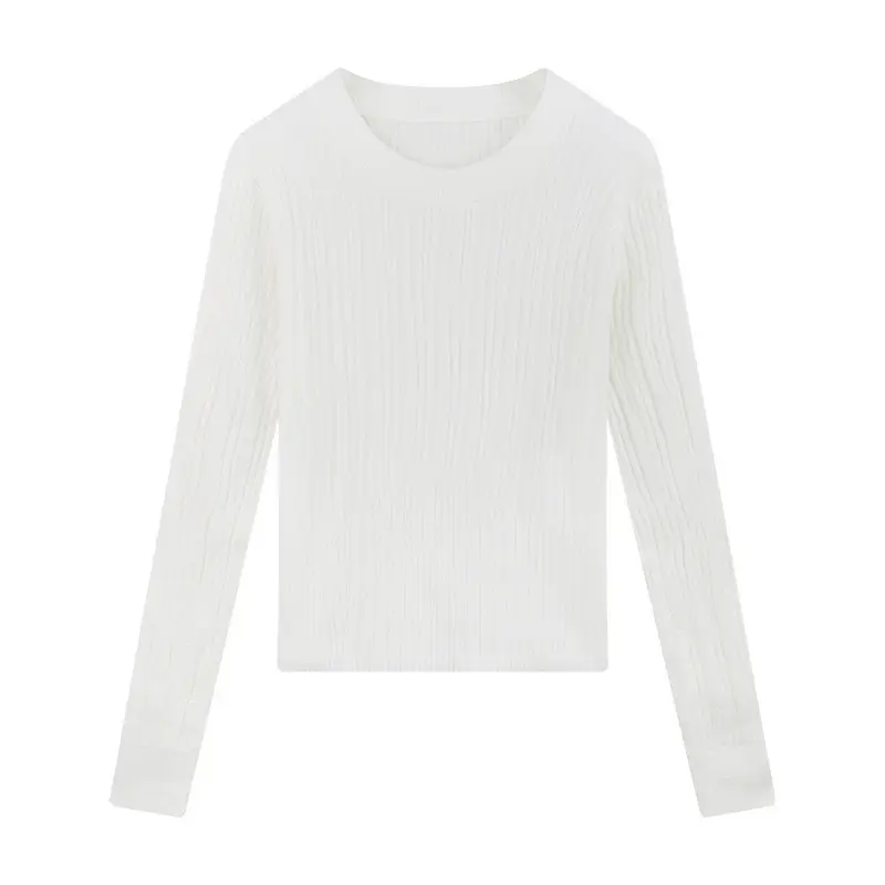 Atasan Rajut Wanita Lengan Panjang Korean Round Neck 8219 Knitwear Atasan Nyaman Kerah Bulat - Inner Outer Sweatshirt Top - Lembut Baju Cardigan Baju Cardigan 5