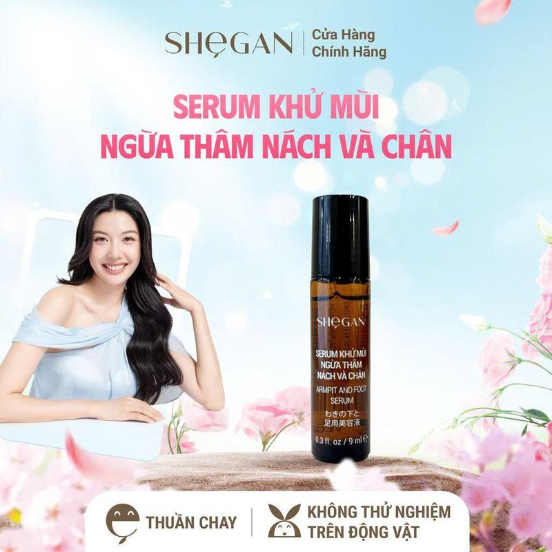(CHE TÊN) Serum Khử Mùi Ngừa Thâm Nách và Chân SHeGAN 9ml - Hỗ Trợ Dưỡng Sáng Vùng Da Dưới Cánh Tay, Khử Mùi Mồ hôi, Dưỡng Ẩm, Nam Nữ, Mẹ bầu Mẹ Sau Sinh, Lăn Khử Mùi