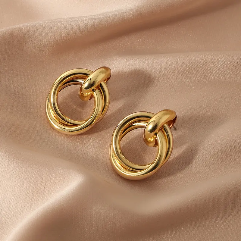 JR16 Anting Wanita Model Korea Bentuk Kotak Segitiga Untuk Wanita Fashion Aksesoris Earrings 5