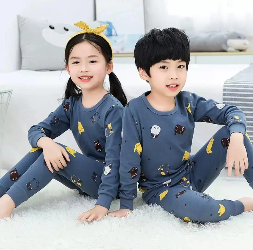 setelan piyama anak motif lucu lengan panjang cewek/cowok unisex size S M L XL XXL