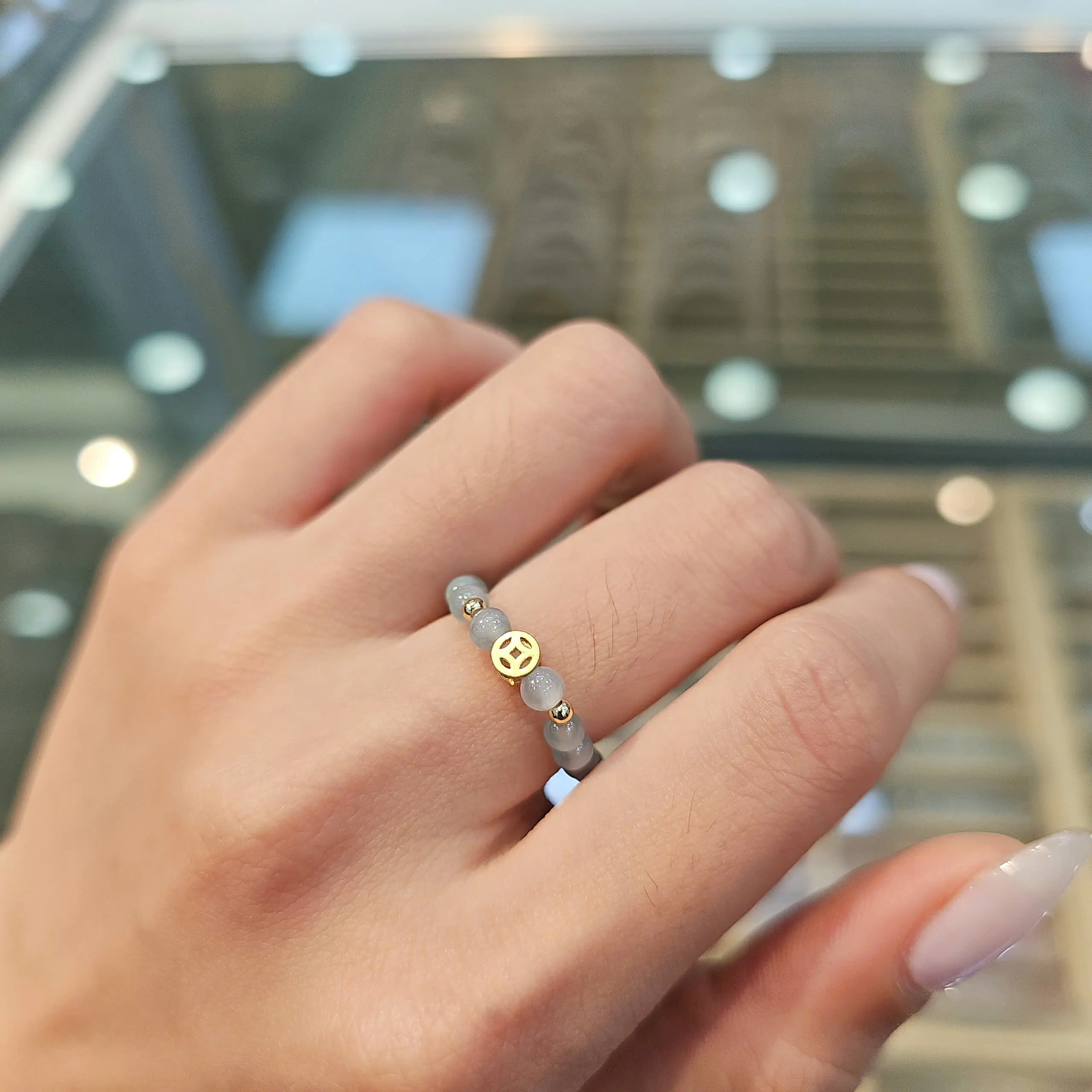 QMJ JEWELRY - N883 Nhẫn KT MẠ VÀ.NG ĐÁ PHỈ THÚY 2,5 LI ĐƠN GIẢN | BigBuy360 - bigbuy360.vn