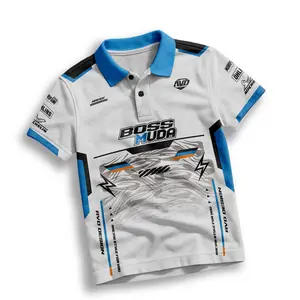 KAOS JERSEY BOS MUDA SIMPLE RACING CUSTOM TULISAN POLO KERAH KANCING V-NECK, KAOS SATUAN 04