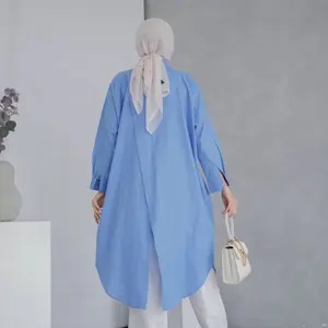 Kemeja Wanita Panjang Dwyne Tunik Linen Atasan Polos Remaja