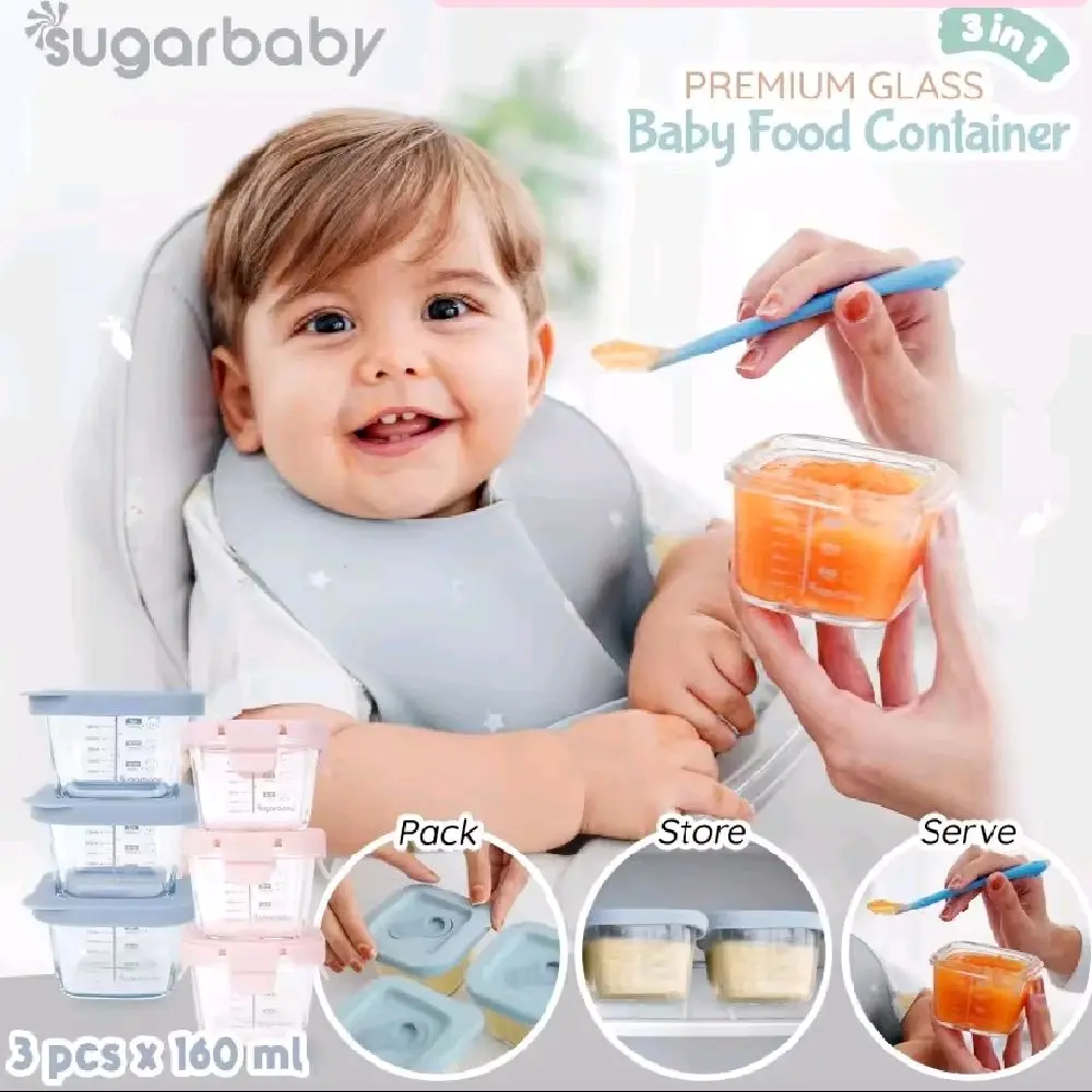 SUGAR BABY FOOD CONTAINER JARR FREE BPE 3 PCS