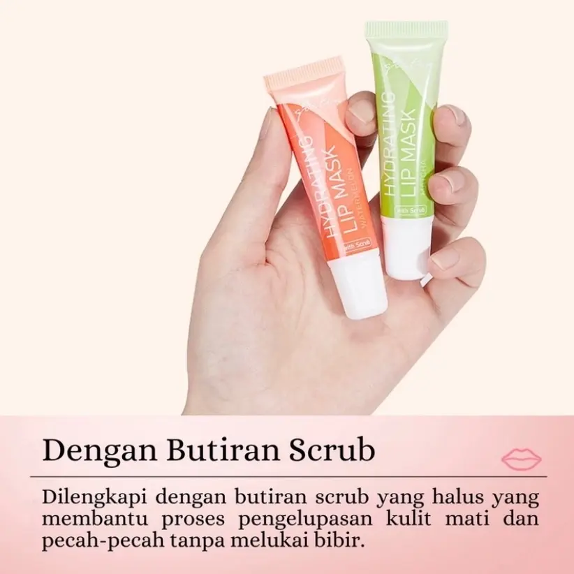 Gietin Hydrating Lipmask With Scrub / Pelembab Bibir Varian Matcha Dan WaterMelon