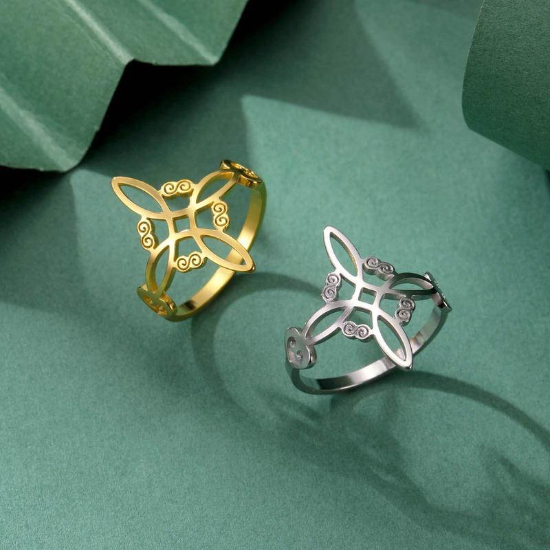 Witch knot ring silver hollow pattern index finger ring multiple sizes available women's jewelry daily matching