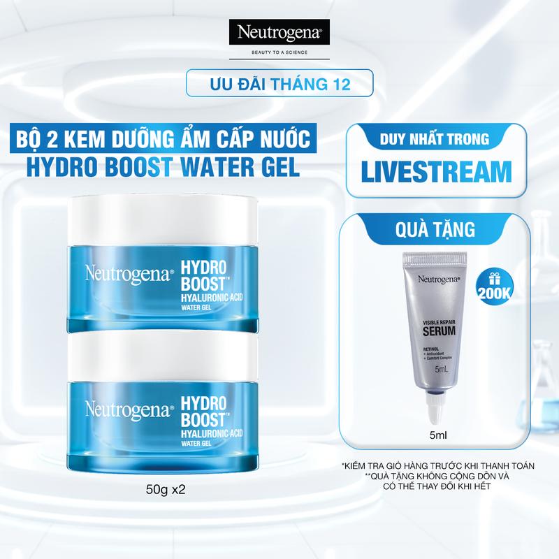 Bộ 2 Kem dưỡng cấp nước cho Da dầu Neutrogena Hydro Boost Hyaluronic Acid Water Gel 50g x 2 - Skincare Nữ | Chăm sóc da | Làm đẹp da Dưỡng Ẩm Da