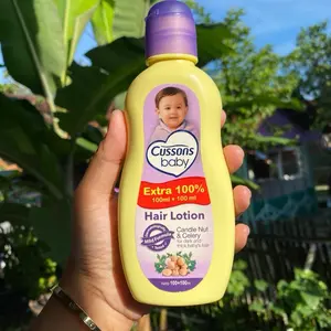 Cussons Baby Hair Lotion Extra 100% 100ml+100ml Dengan Kandungan Candle Nut & Celery untuk Rambut Gelap dan Tebal