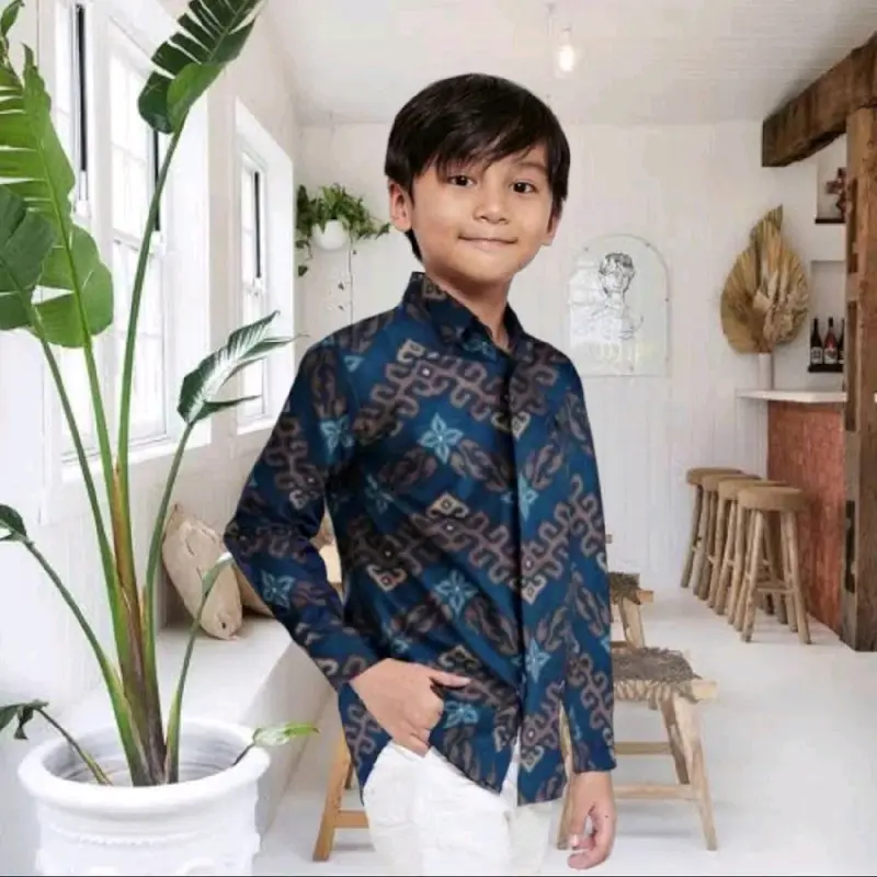 Baju kemeja batik anak lengan panjang laki laki cowok cowo Murah umur 2-13 tahun modern terbaru 2024 / kemeja batik anak lengan panjang usia 2-13 th berkualitas diskon besar2an / kemeja anak lengan panjang laki laki keren murah / bisa COD bayar ditempat 5
