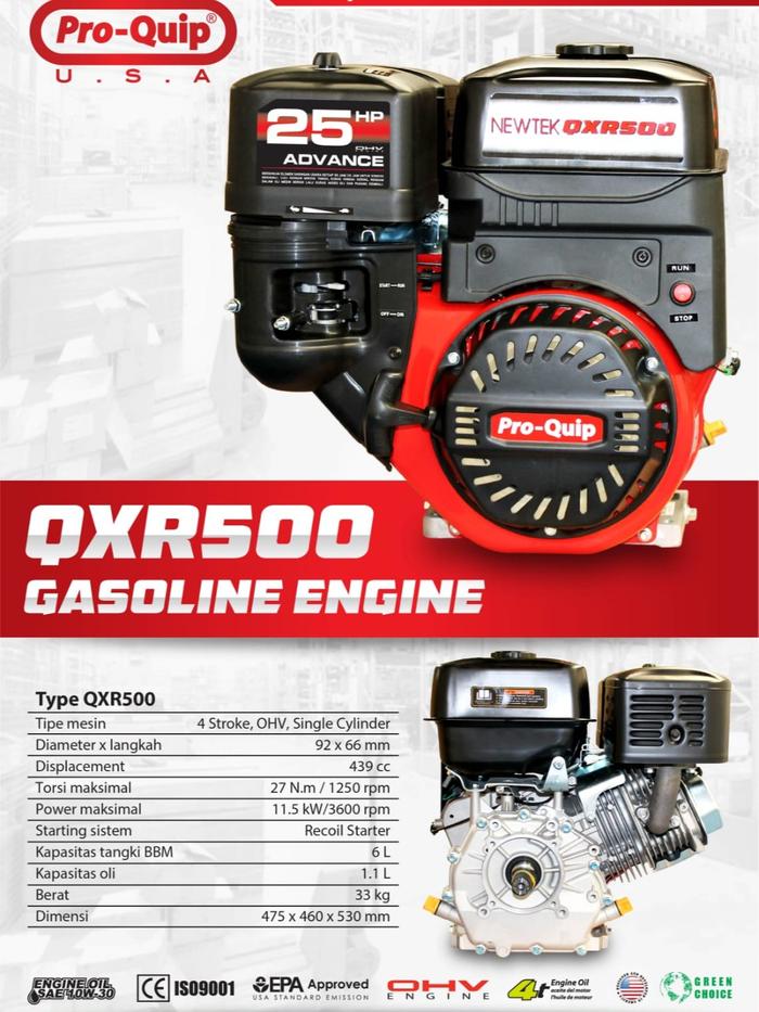 PROQUIP QXR 500 Mesin Penggerak Bensin 25 HP PK Gasoline Engine