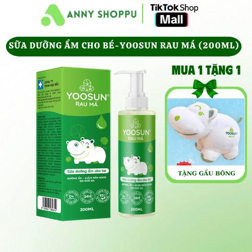 Sữa dưỡng ẩm Yoosun Rau Má Dưỡng ẩm da cho bé Kem bôi da cho bé giúp mềm da mát da dịu mẩn ngứa Chai 200ml