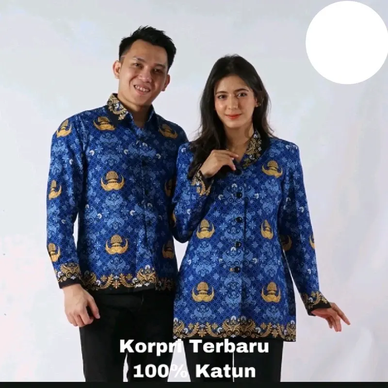 baju korpri wanita terbaru 2025 kerah hitam ( bulat blus ) full furing // Cewek Katun Muslim  Atasan Panjang 4