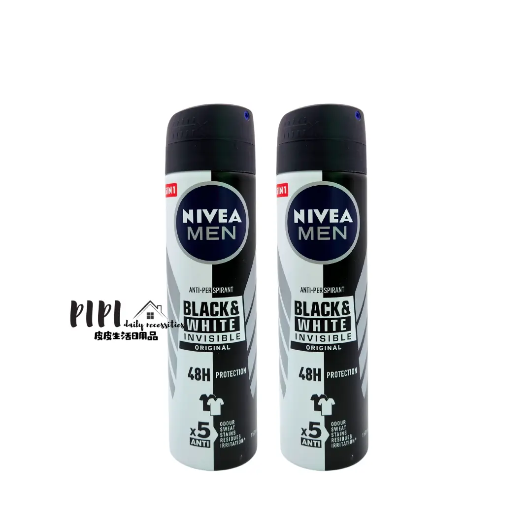 Nivea Deodorant Spray Black & White Invisible Original 2 x 150ml (for men)