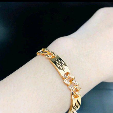 gelang tangan wanita motif plat titanium anti luntur Perempuan Perhiasan Kulit
