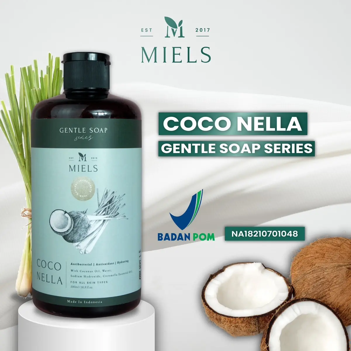 Miels - Coco Nella Face & Body Liquid Soap 500ml