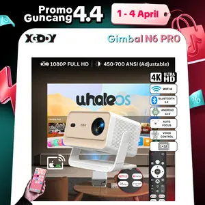 XGODY Gimbal N6 Pro Smart Proyektor LCD - Android 13 - FHD 1080P -Auto keystone- WhaleOs System - Voice Control - 700 ANSI