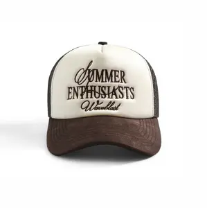 Waveblast Topi - Trucker Enthusiasts Brown Cream