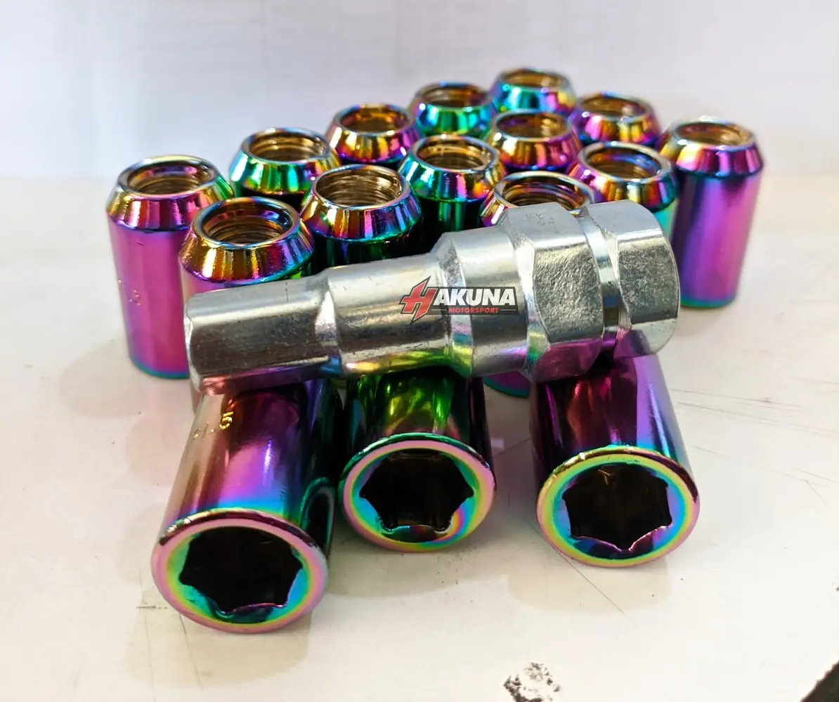 Baut Velg Mobil Racing Rainbow Ukuran 1,5 Include Kepala Kunci Buat Agya,Brio,Avanza,Sigra,Calya,Ayla Promo