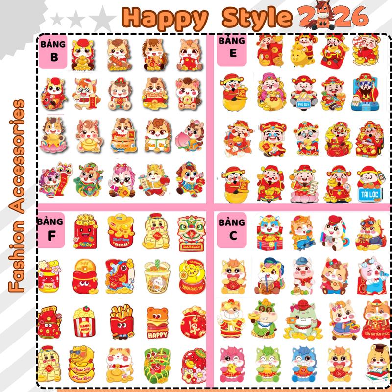 Bao Lì Xì Chibi Lì Xì Tết 2026 Bính Ngọ Hoạt Hình Giấy Lấp Lánh Dày Dặn