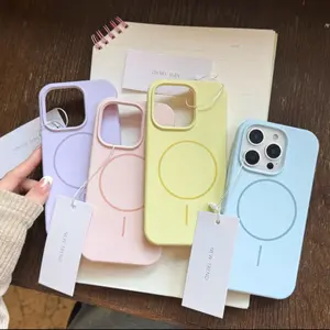 Premium Liquid Silicone Magnetic Case Anti Noda For iP 11 12 13 14 15 16 17 PRO MAX Velvet Pastel Wireless Charging Case