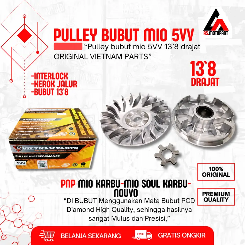 RUMAH ROLLER MIO SOUL BUBUT 13`8 DRAJAT Pulley Mio Smile Mio Sporty Fino Karbu Mio Soul 115 Motorcycle 3