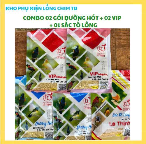  COMBO 02 DƯỠNG HÓT + 02 VIP + 01 SẮC TỐ LÔNG CÁM CHIM HÚT MẬT LÊ THỊNH  100GRAM GÓI  
