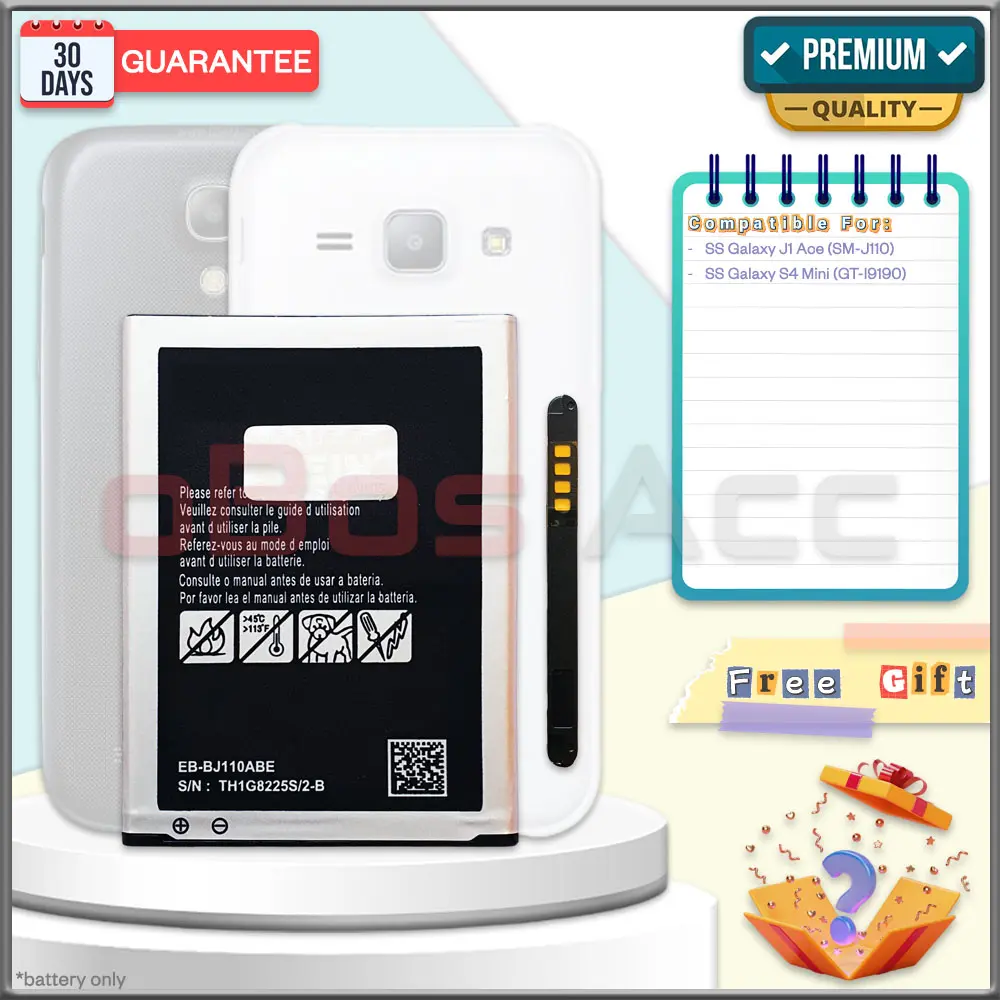 Baterai SS GALAXY J1 Ace SM-J110 / S4 Mini GT-I9190 EB-BJ110ABE Battery Batre Batrai HP