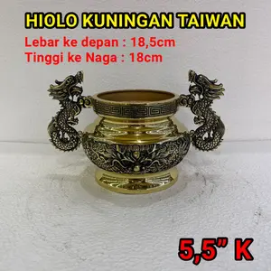 Hiolo/ hiulo/ hio lo/ tempat dupa kuningan taiwan 51/2 inch kuping naga