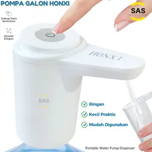 [SAS] Pompa Air Galon Elektrik Listrik Portable Water Electric Pump Premium Quality Honxi Kabel Putih