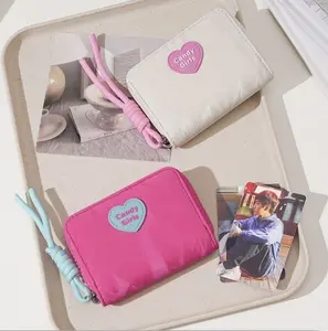 Dompet wanita model baru, dompet akordeon manis feminin, dompet koin kecil bernilai tinggi untuk wanita, tempat kartu cinta lucu