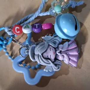 Gantungan Keychain Karakter Peri Tidur Pink Ada Lonceng Bunyi REQUEST NAMA Gantungan Tas Hp Lucu Pinky Pastel Aksesori Handmade Unik Cocok Sebagai Kado Souvenir Murah BEST SELLER