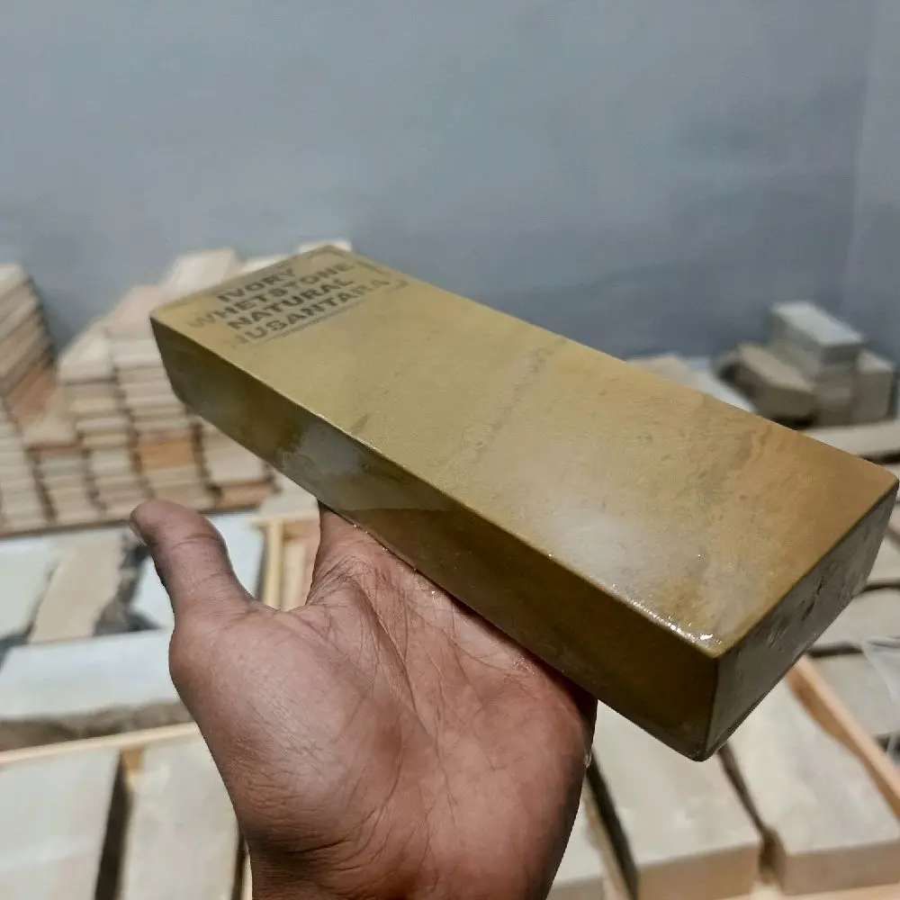 Batu Asah Asli Alam Loenstone 20x7x3cm Ivory #8000